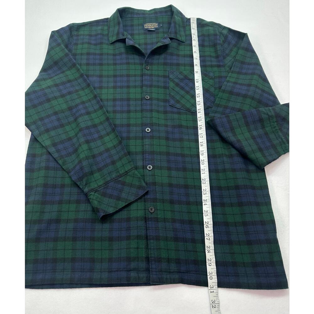 Pendleton Black Watch Tartan Plaid Flannel Pajama Shirt Men’s Size Large - Picture 6 of 8